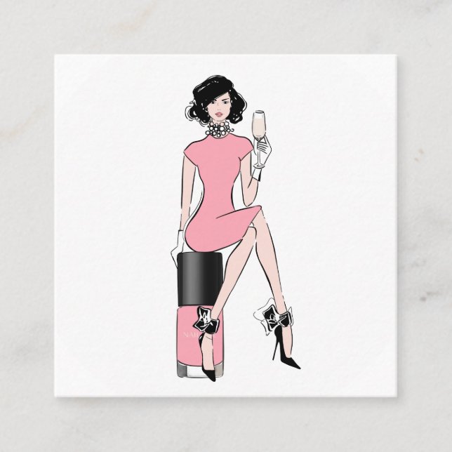 Nägel Quadratische Visitenkarte (Vorderseite)