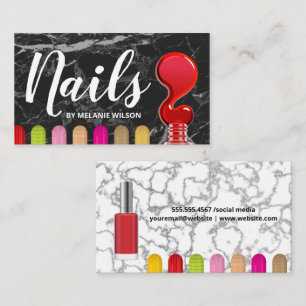 Nägel   Red Nail Poly Pour   Anstrichene Nägel Visitenkarte