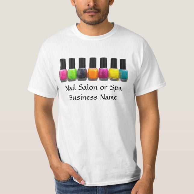 Nagel-Salon-Geschäft, helle polnische Flaschen T-Shirt (Vorderseite)