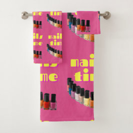 Nägel-Salon mit Dekoration Badhandtuch Set