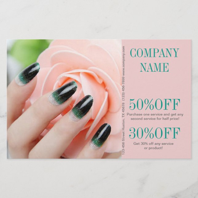 Nagel-Salon mit gürtelig-eleganter Maniküre Flyer (Vorne)