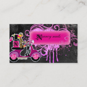 Nagel-Salon-Roller-Mädchen-Glitzer-Polnisch-Wirbe Visitenkarte