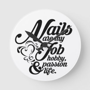 Nägel sind mein Leben Runde Wanduhr