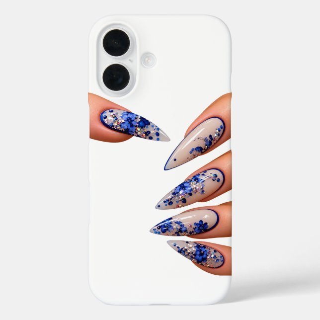 Nägel Stil blau Case-Mate iPhone Hülle (Rückseite)