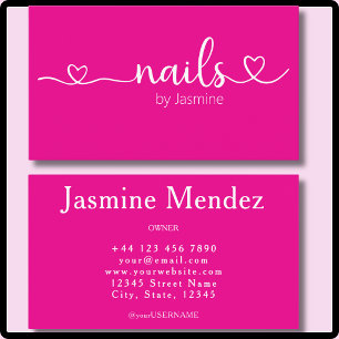 Nagel-Tech-Hot-Pink-Professionelles-Manicure-Salon Visitenkarte