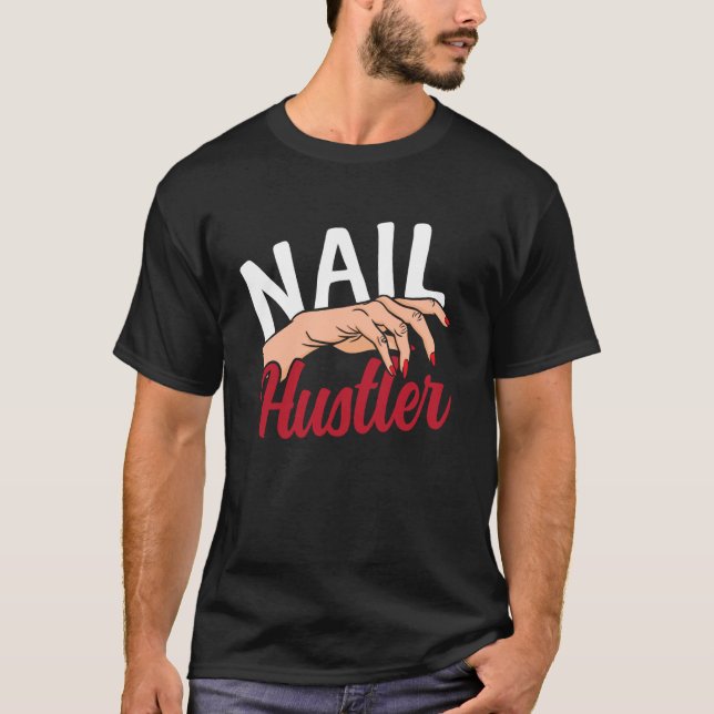 Nagel-Tech-Zitat Arbeitsuniform Nagellack Leopard  T-Shirt (Vorderseite)