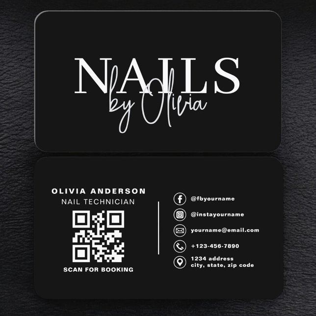 Nagel-Techniker-QR-Code Modern Visitenkarte (Von Creator hochgeladen)
