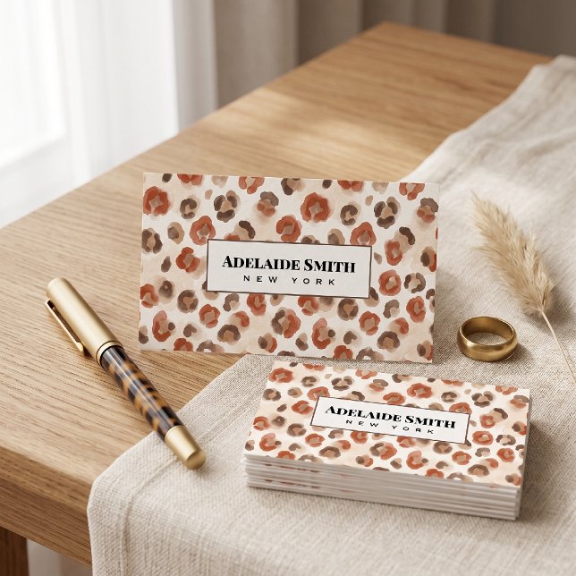 Nagel-Techniker QR CODE Tierhaut Leopard-Fleck Visitenkarte (Von Creator hochgeladen)
