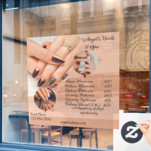 Nagel-Wellness-Center mit Preisen individuell gest Fensteraufkleber