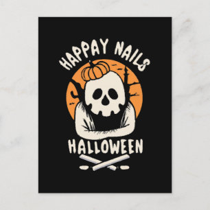 Nägel zu einem bezaubernden Halloween machen Postkarte