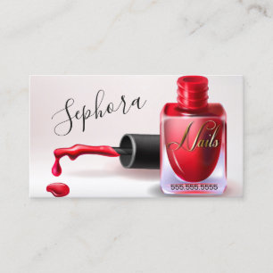 Nageldesign-Technikerin - Roter Nagellack Visitenkarte