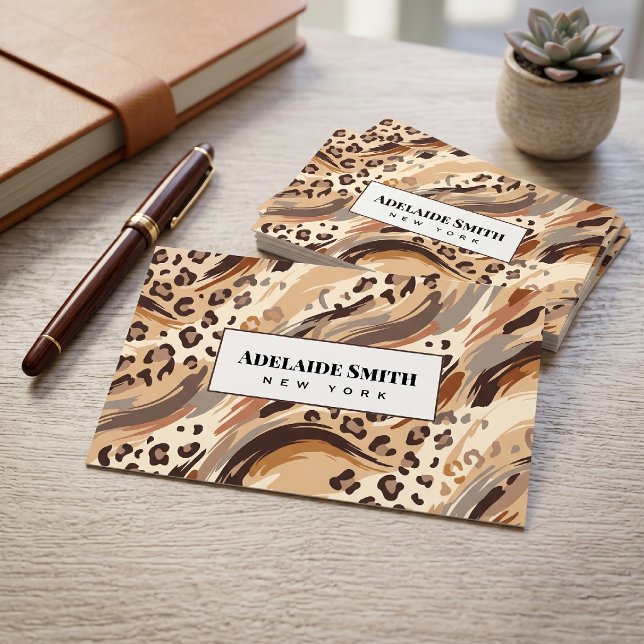Nageldesigner QR CODE Tierhaut Leopardenfleck Visitenkarte (Von Creator hochgeladen)