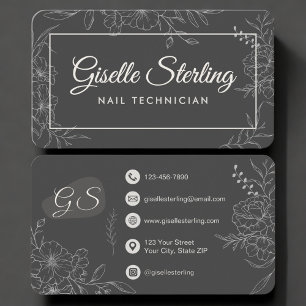 Nageldesignerin Floral Visitenkarte