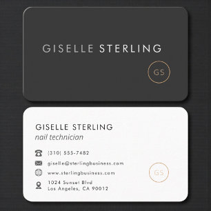 Nageldesignerin Schwarz Professionell Visitenkarte