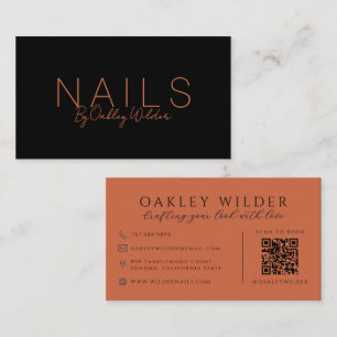 Nageldesignerin Terrakotta QR-Code Visitenkarte