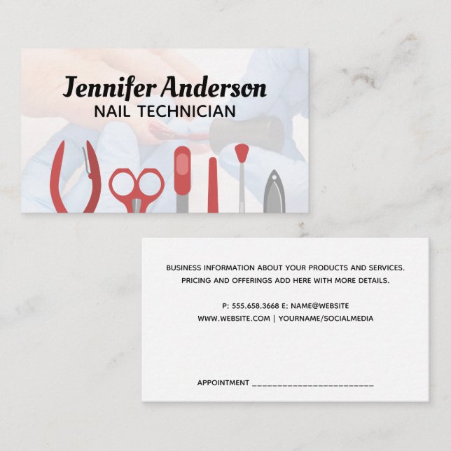 Nagelhandwerkzeuge | Nägel anmalen Visitenkarte (Vorne/Hinten)