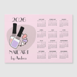 Nagelkunst-Design 2026 Kalender Magnetkarte