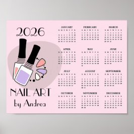Nagelkunst Maniküre Design 2026 Kalender Poster