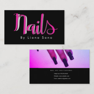 Nagelkünstler-Script und Foto-Salon Pink Visitenkarte