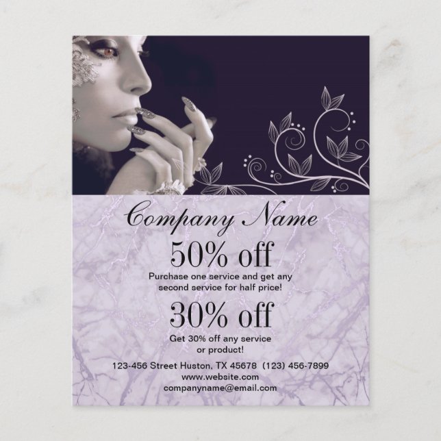 Nagelkünstlergeschäft personalisierter Flyer (Vorne)