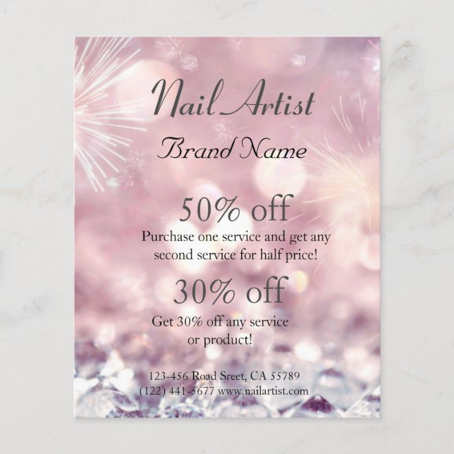 Nagelkünstlerischer Personalisierter Flyer (Vorne)