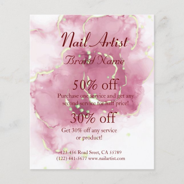 Nagelkünstlerischer Personalisierter Flyer (Vorne)