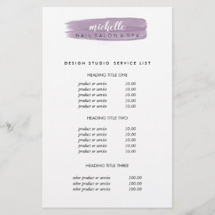 Nagellack-Pinsel Salon-Preise und Dienstleistunge Flyer