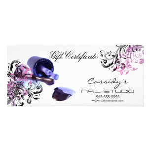 Nagellackstudio- und Salon-Geschenkgutschein Werbekarte