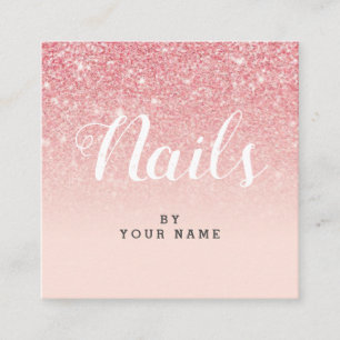 Nageln Sie Künstler-elegante rosa Quadratische Visitenkarte