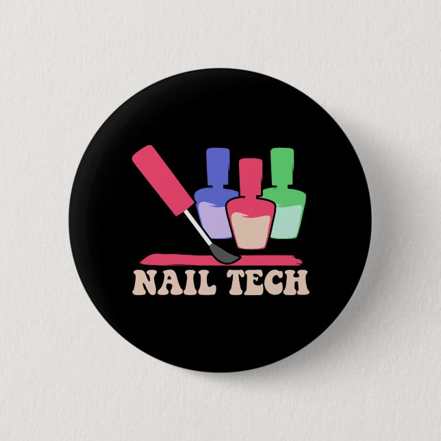 Nagelpolnischer Pädikurist Manikurist Nageltechnik Button (Vorderseite)