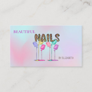 Nagelsalon Frau Nagellack Holografisch Visitenkarte
