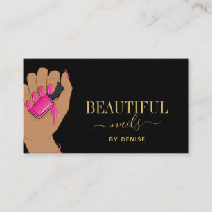 Nagelsalon Handglänzende Nageltechnikerin Visitenkarte