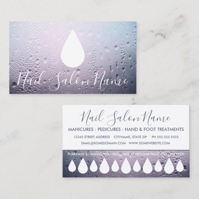 Nagelsalon Liquid lässt Treuekarte fallen (Vorne/Hinten)