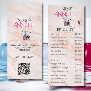 Nagelsalon Maniküre Rose Gold QR-Preisliste Werbekarte