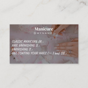 Nagelsalon Pink Glitter Tropfen Typografie Manikür Visitenkarte