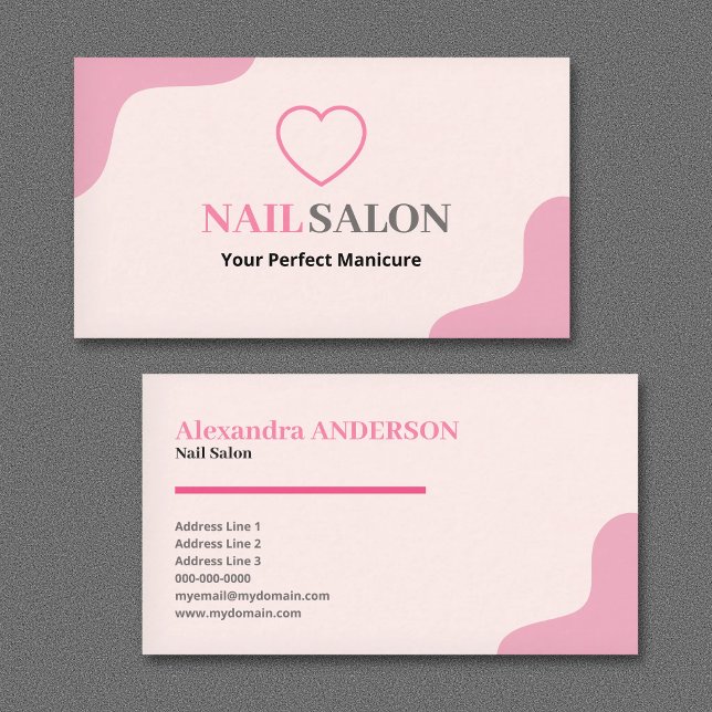 Nagelsalon - Rosa Visitenkarte (Nail Salon - Pink Business Card)