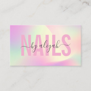 Nagelsalon Schrift-Typografie Pastell-Holografie Visitenkarte