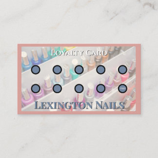 Nagelsalon-Stempelkarte Nagel-Treuekarte Rosa Visitenkarte