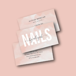 Nagelspezialist Typografie Blush Pink Wasserfarbe Visitenkarte