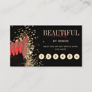 Nagelstudio afroamericanischer Nageltechnikerin Visitenkarte