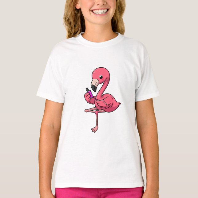 Nagelstudio Flamingo Kinder T-Shirt (Vorderseite)