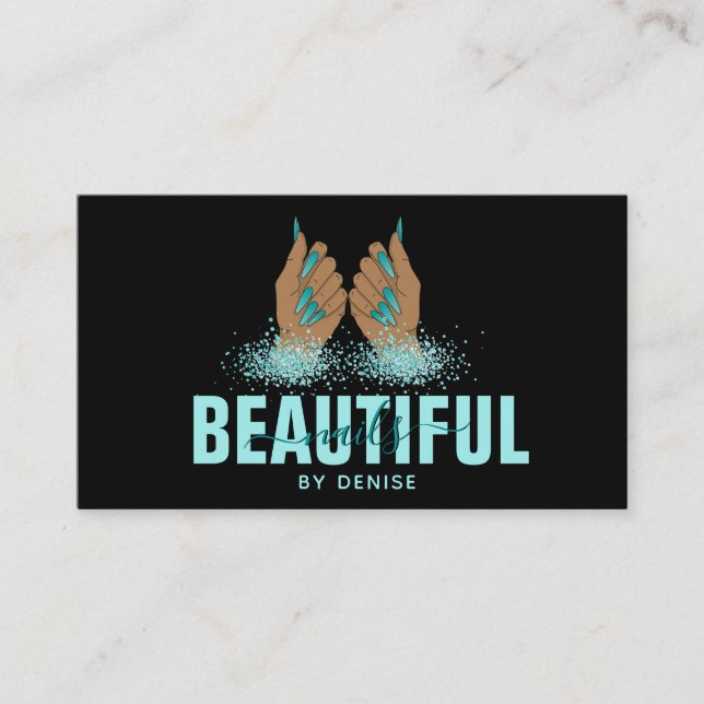 Nagelstudio Frau Handholograph Nägel Techniker Visitenkarte (Vorderseite)