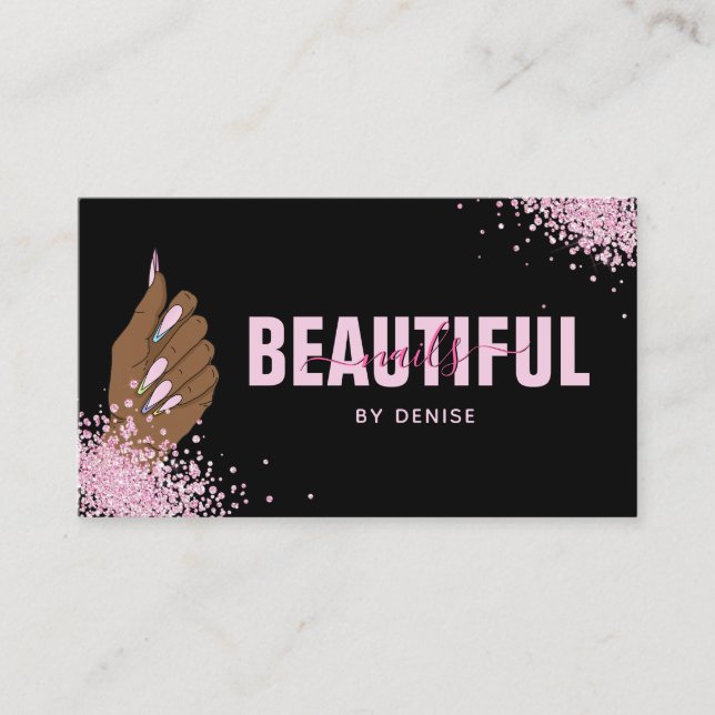 Nagelstudio Frau Handholograph Nägel Techniker Visitenkarte (Vorderseite)