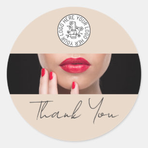 Nagelstudio-Logo Danke Runder Aufkleber