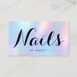 Nagelstudio Magisches Einhorn Regenbogen Holografi Visitenkarte