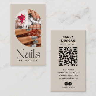 Nagelstudio Moderne Architektur-Foto-Collage QR-Co Visitenkarte