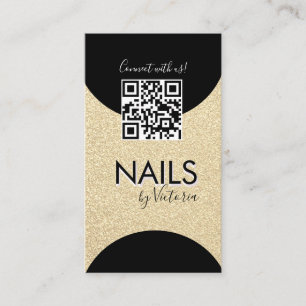 Nagelstudio-Schönheitskünstler-QR-Code-Faux-Glitte Visitenkarte