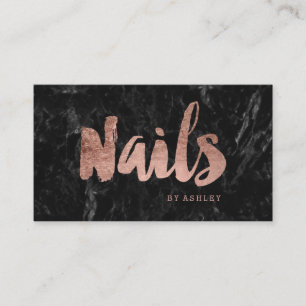 Nagelt Chic-Rosengoldtypographieschwarzmarmor Visitenkarte