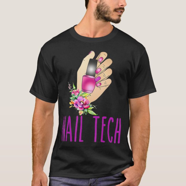 Nageltech niedliche Nagelkunsttechniker Maniküre T-Shirt (Vorderseite)