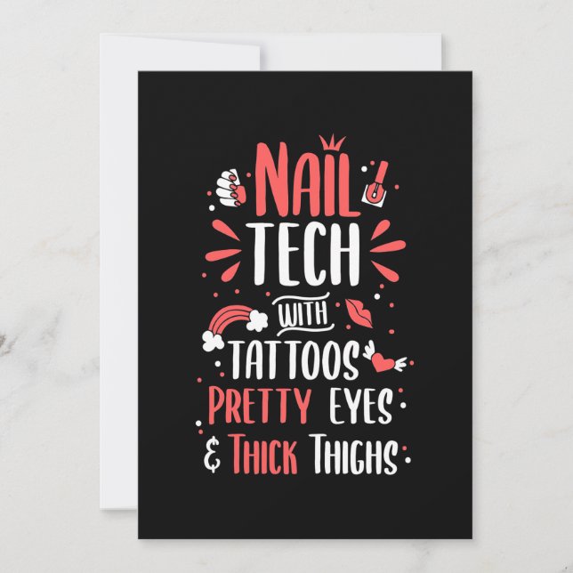 Nageltechnik mit Tattoos Einladung (Vorderseite)